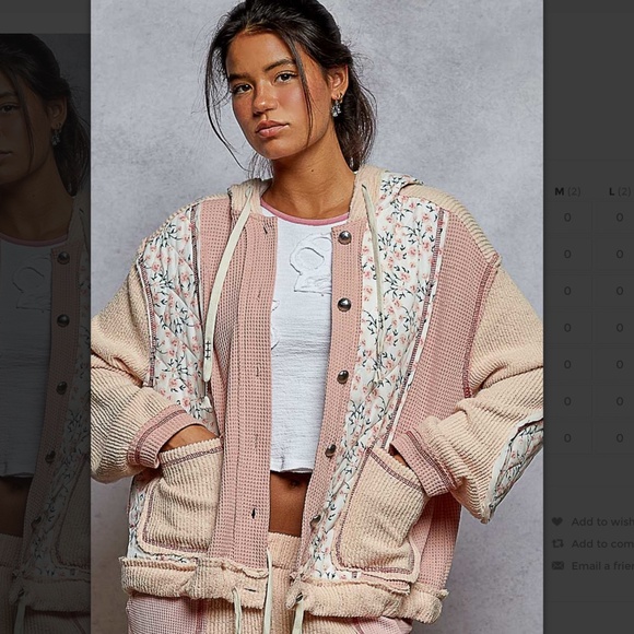 POL “ Chicago 6  “ POL Quilted Thermal Jacket with Waist String and Hood BR55 - Picture 2 of 5